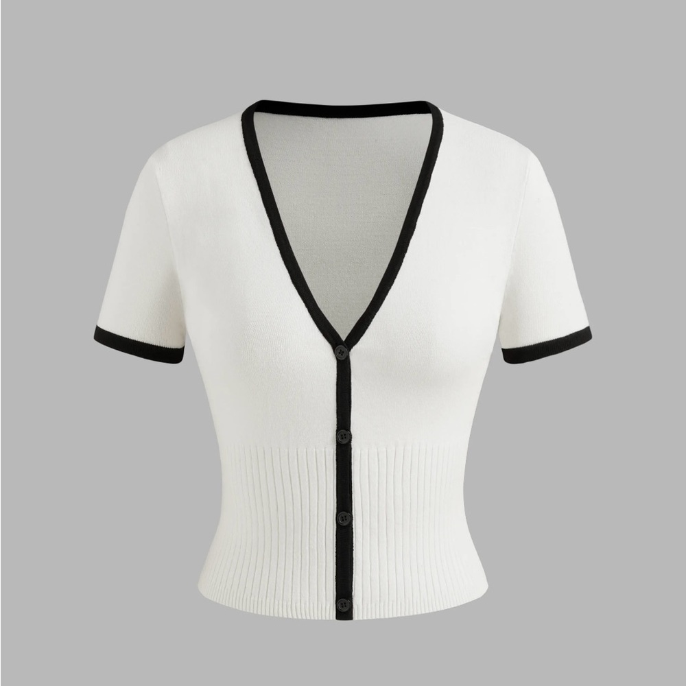 Cider V-Neck Button-Up Top